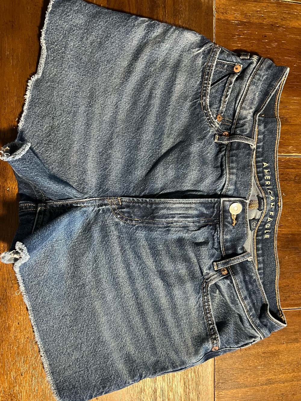 American Eagle Outfitters Dark Blue Rigid Denim Shorts